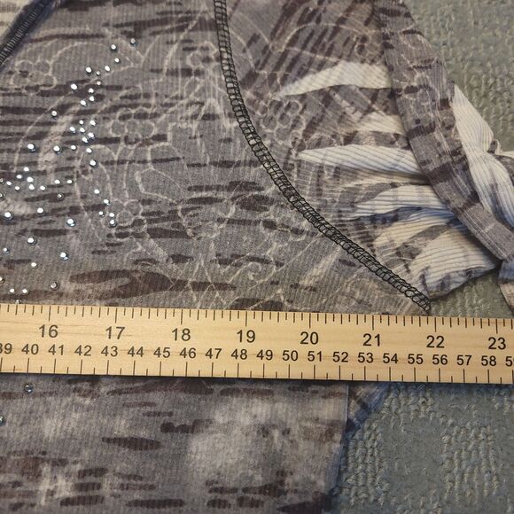 One World Live & Let Live Womens 2X  Embellished Top Blouse 3/4-Sleeves - Picture 6 of 8